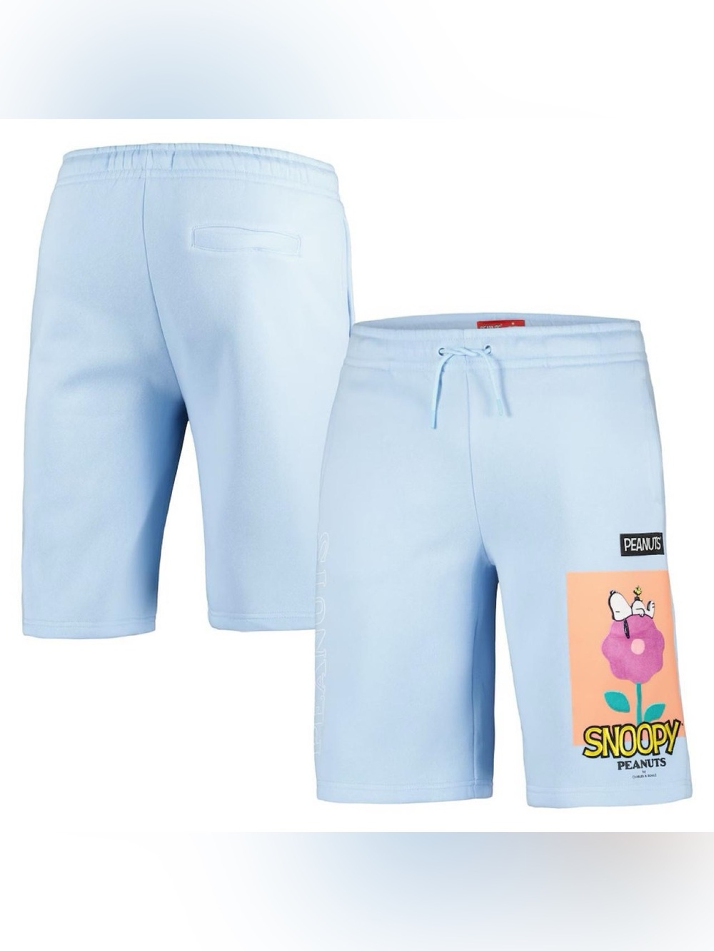 adidas Light Blue Men's Snoopy Peanuts Graphic Athletic Shorts